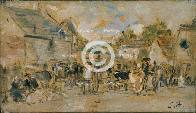 'Village Market', 1844-1898. Creator: Eugene Louis Boudin.