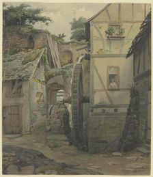 Village motif, c1830-1880. Creator: Jakob Dielmann