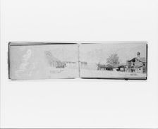 Village, Mountains, and Lake [Maggiore?] (recto, from sketchbook), 1869. Creator: Jervis McEntee