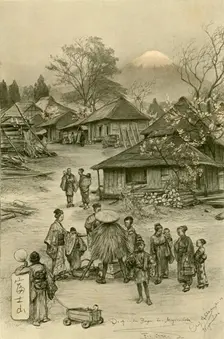 Village near Mount Fuji, Miyanoshita, Japan, 1898. Creator: Christian Wilhelm Allers