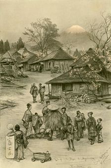 Village near Mount Fuji, Miyanoshita, Japan, 1898. Creator: Christian Wilhelm Allers