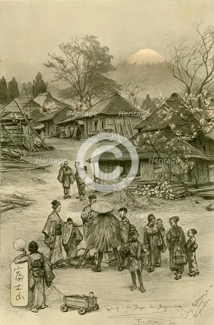 Village near Mount Fuji, Miyanoshita, Japan, 1898.  Creator: Christian Wilhelm Allers.
