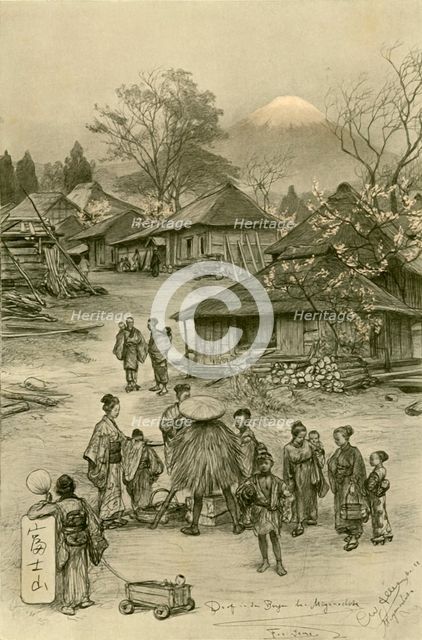 Village near Mount Fuji, Miyanoshita, Japan, 1898.  Creator: Christian Wilhelm Allers.