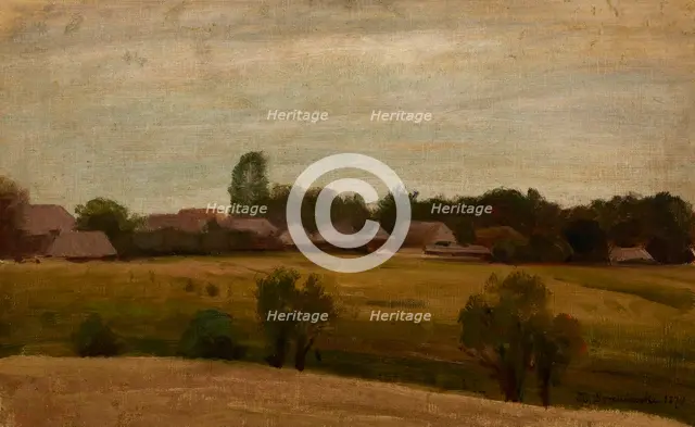 Village near Krakow, 1870. Creator: Heinrich Grabinski.