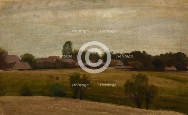 Village near Krakow, 1870. Creator: Heinrich Grabinski.