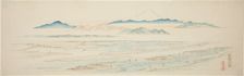 Village of Tamagawa (Tamagawa no sato), from an untitled series of famous views..., c. 1839/40. Creator: Ando Hiroshige
