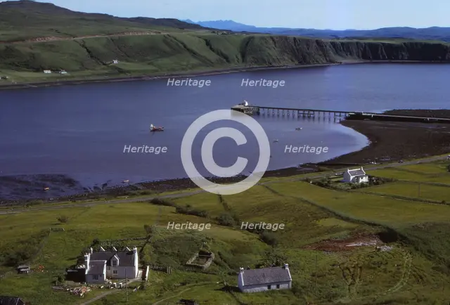 Village of Uig, and Jetty for ferry to outer Hebrides, Isle of Skye, Scotland, 20th century. Artist: CM Dixon.