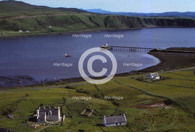 Village of Uig, and Jetty for ferry to outer Hebrides, Isle of Skye, Scotland, 20th century. Artist: CM Dixon.