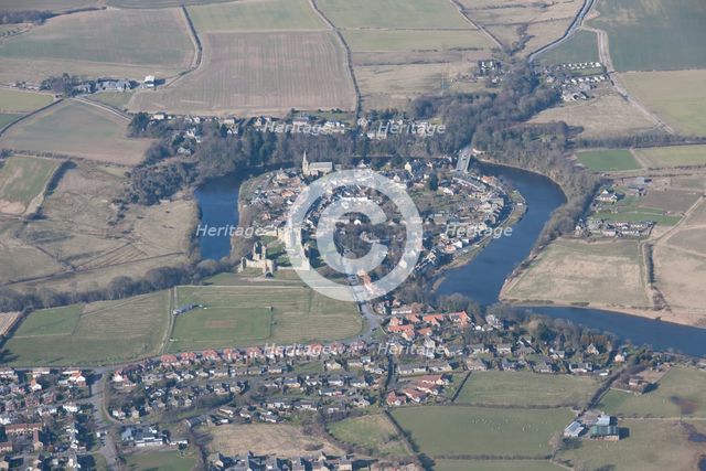 Village of Warkworth, situated in a loop of the River Coquet, Northumberland, 2015. Creator: Historic England.