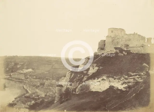 Village of Andelys - Chateau Gaillard, Coeur de Lion, 1856. Creator: Alfred Capel-Cure.
