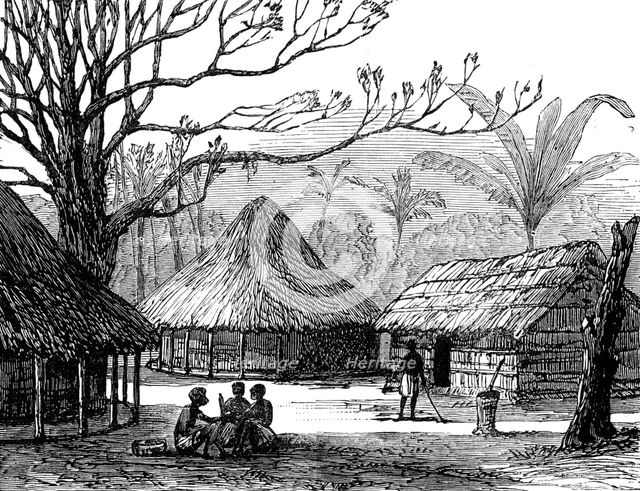 Village of Beho Beho, where Mr. Keith Johnston died, East Central Africa, 1880. Creator: Unknown.