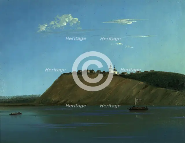 Village of Filinsk on the Right Bank of the Irtysh, 1883. Creator: Pavel Mikhailovich Kosharov.