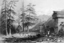 Village of Koghera and Deodar Forest, near the Choor 1838. Creator: George Francis White