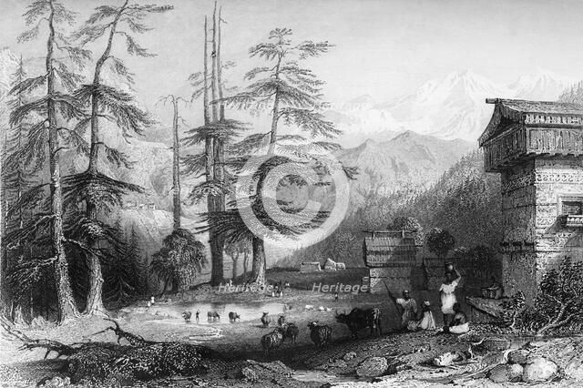 'Village of Koghera & Deodar Forest', 1845. Creator: Unknown.