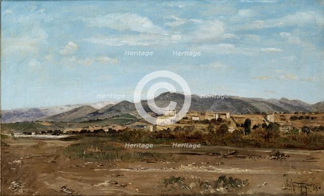 Village of Lauris, in Vaucluse on the Banks of the River Durance, 1868. Artist: Paul Guigou.
