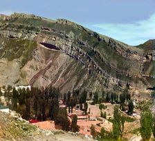 Village of Nizhnii Gunib in Dagestan, between 1905 and 1915. Creator: Sergey Mikhaylovich Prokudin-Gorsky