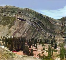 Village of Nizhnii Gunib in Dagestan, between 1905 and 1915. Creator: Sergey Mikhaylovich Prokudin-Gorsky