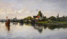 Village of Schliersee, Highlands, 1883. Creator: Theodore Clement Steele