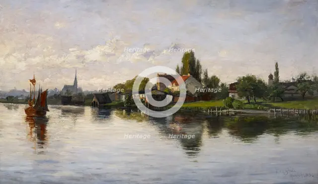 Village of Schliersee, Highlands, 1883. Creator: Theodore Clement Steele.