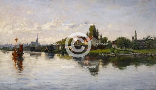 Village of Schliersee, Highlands, 1883. Creator: Theodore Clement Steele.