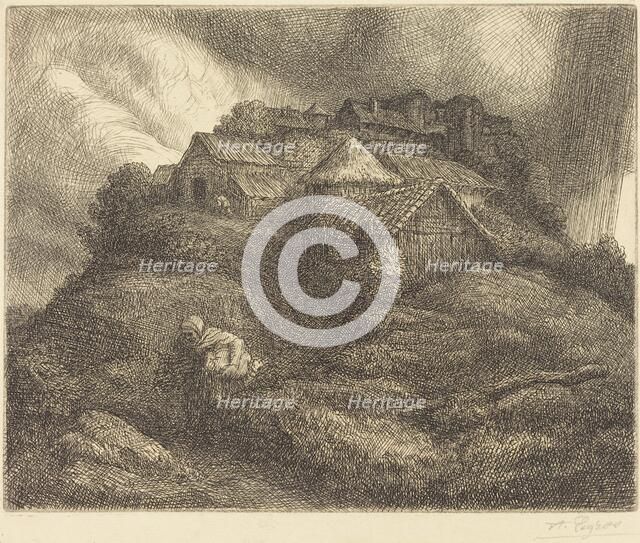 Village of Saint-Pierre during a Storm (Village de Saint-Pierre; Effet d'orage). Creator: Alphonse Legros.