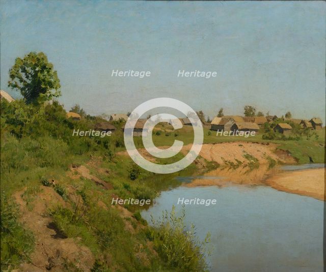 Village on the banks of the river, 1890s.