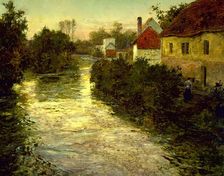 Village on the Bank of a Stream, c1897. Creator: Frits Thaulow
