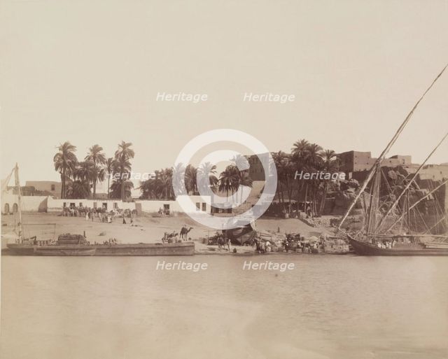 Village on the Nile, 19th century. Creator: Anon.