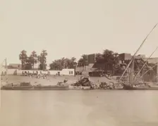 Village on the Nile, 19th century. Creator: Anon