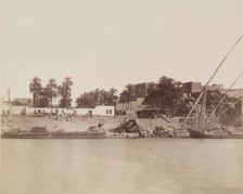Village on the Nile, 19th century. Creator: Anon