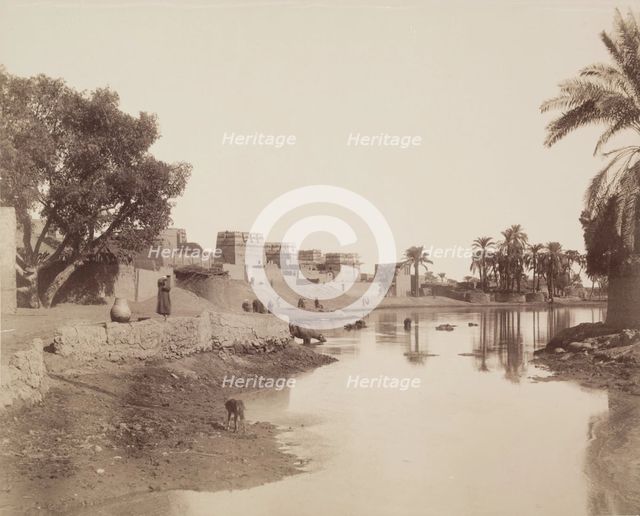 Village on the Nile, 19th century. Creator: Anon.