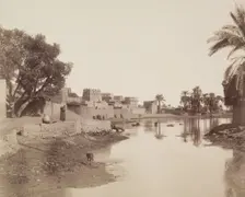 Village on the Nile, 19th century. Creator: Anon