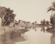 Village on the Nile, 19th century. Creator: Anon