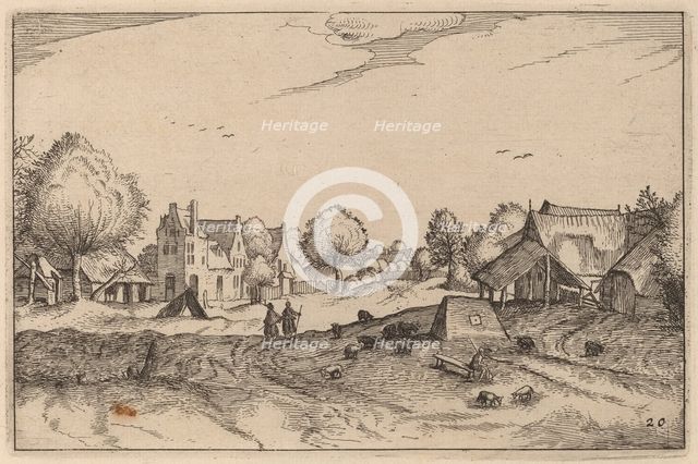 Village Road, published 1612. Creator: Claes Jansz Visscher.