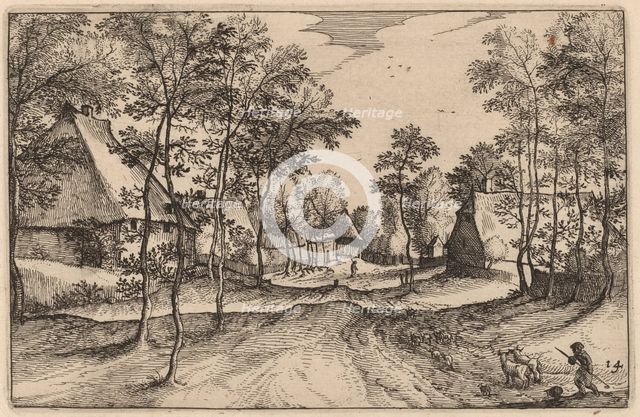 Village Road, published 1612. Creator: Claes Jansz Visscher.