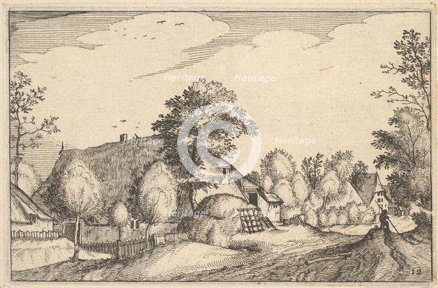 Village Road, plate 12 from Regiunculae et Villae Aliquot Ducatus Brabantiae, ca. 1610. Creator: Claes Jansz Visscher.