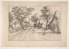 Village Road with a Farm and Sheds, from the series, The Small Landscapes (Multifariaru..., 1559-61. Creator: Johannes van Doetecum I