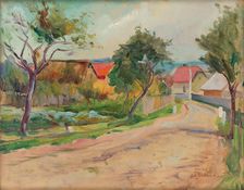 Village scene, 1940. Creator: Bedrich Hoffstädter