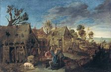Village Scene with Men drinking, 1631. Creator: Adriaen Brouwer