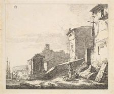 Village Scene with Woman Standing Beside a Seated Man (copy), 17th century. Creator: Thomas Wijck