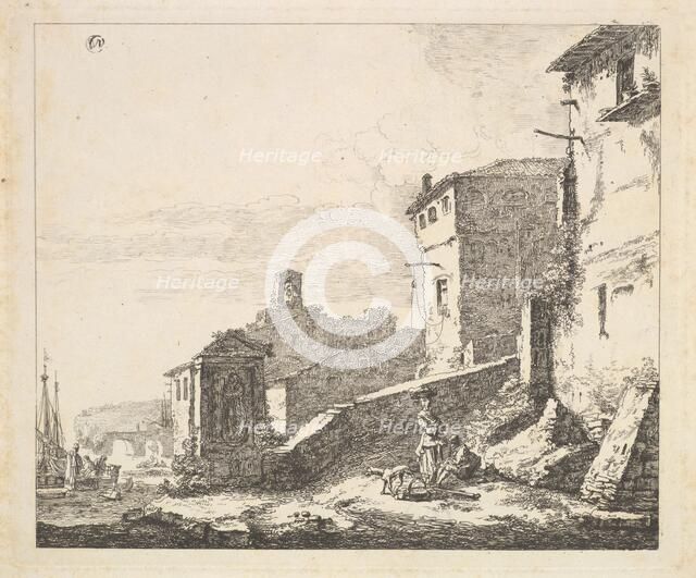 Village Scene with Woman Standing Beside a Seated Man (copy), 17th century. Creator: Thomas Wijck.