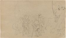 Village Scene, c. 1859. Creator: Elihu Vedder
