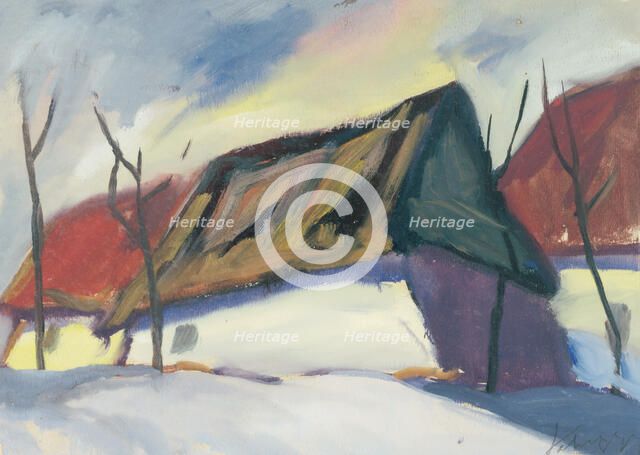 Village scene, c1930. Creator: Zolo Palugyay.