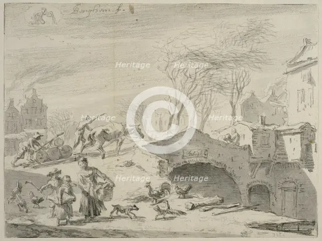 Village Scene (January), c17th century. Creator: Nicolaes Berchem.