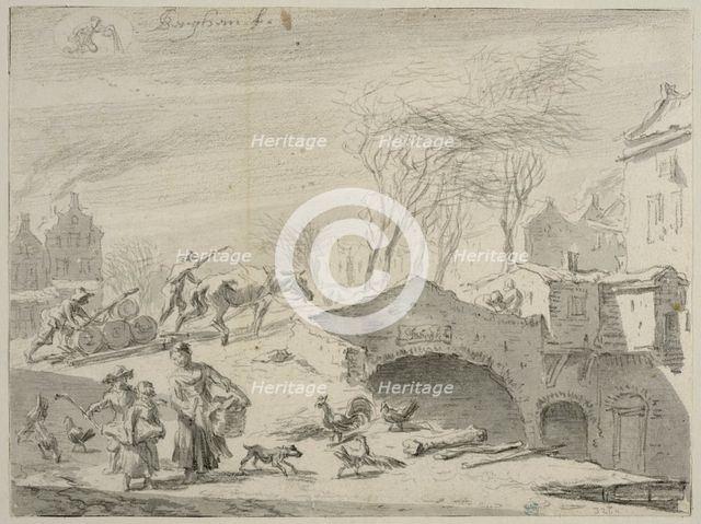 Village Scene (January), c17th century. Creator: Nicolaes Berchem.