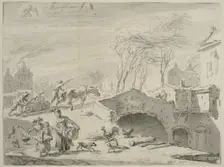 Village Scene (January), c17th century. Creator: Nicolaes Berchem