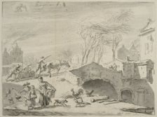 Village Scene (January), c17th century. Creator: Nicolaes Berchem