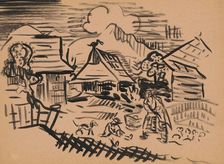 Village scenery, okolo 1935. Creator: Arnold Peter Weisz-Kubincan