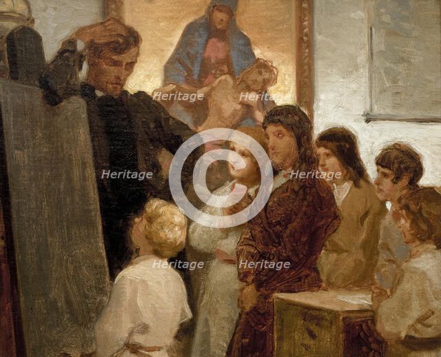 Village School at Wróblewice, 1865. Creator: Artur Grottger.