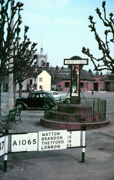 Village sign at Swaffham, Norfolk, c1955-1965. Creator: Arthur Charles Kirby Ware